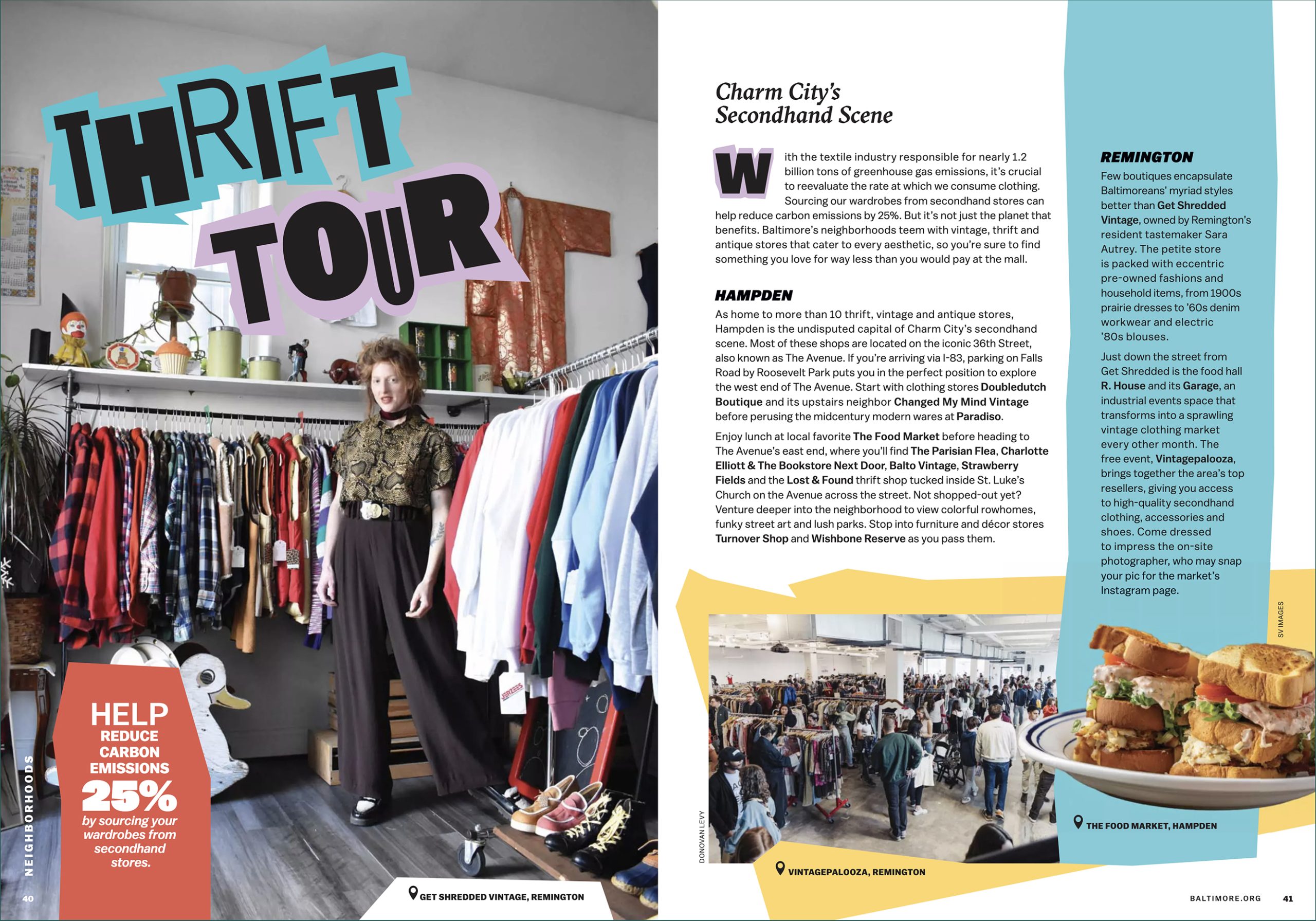 Sample spread from the Visit Baltimore Spring/Summer 2025 guide