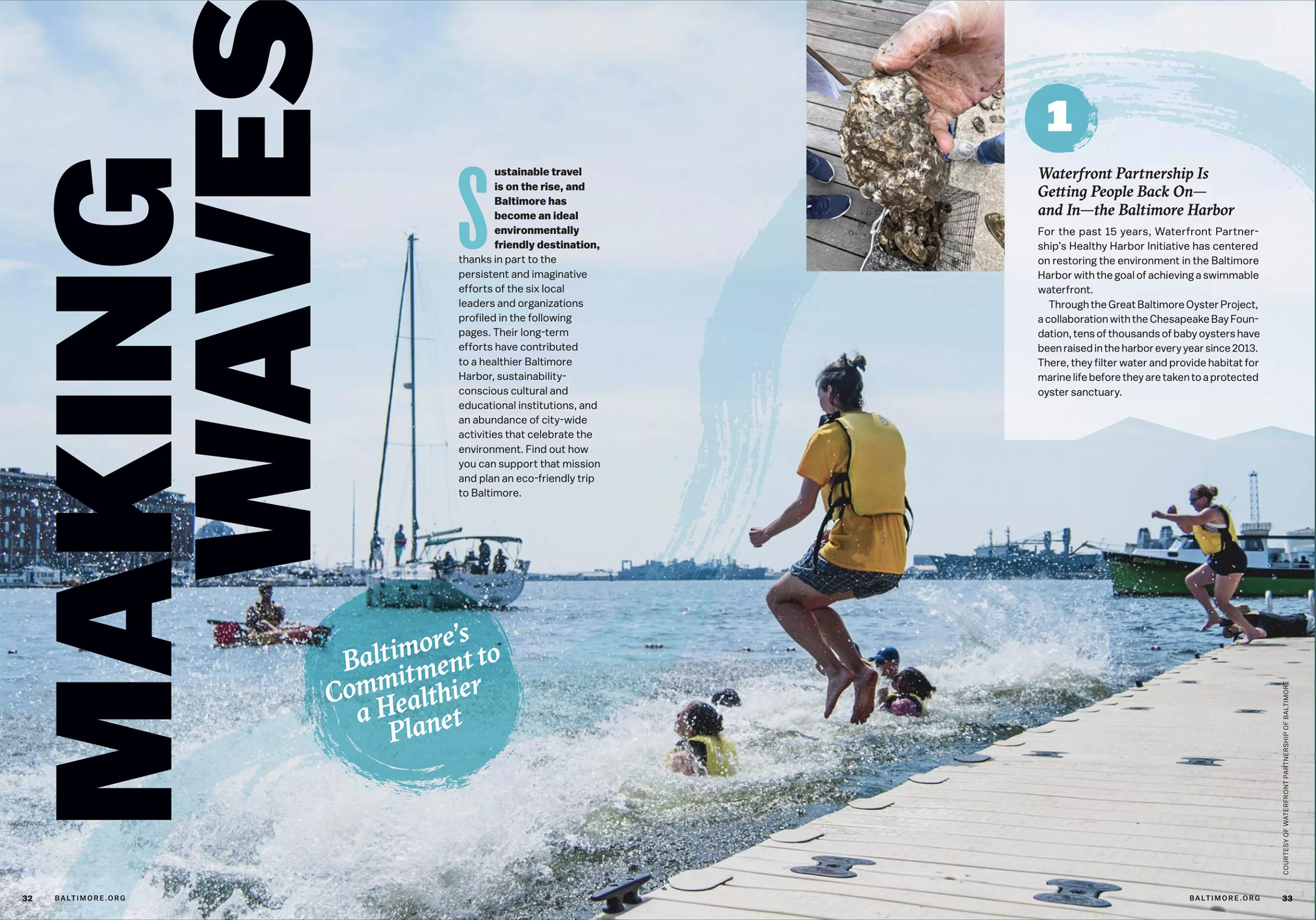 Sample spread from the Visit Baltimore Spring/Summer 2025 guide