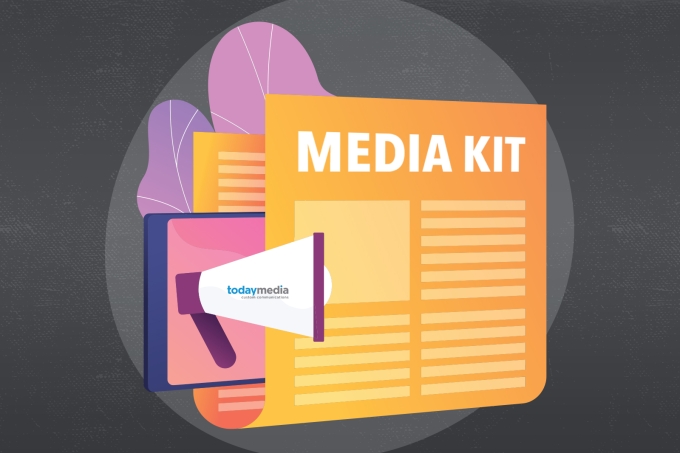 Illustration of web and print based media and content with the headline 