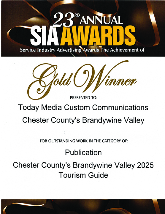 Certificate for the 23rd Annual SIA Awards Gold Winner