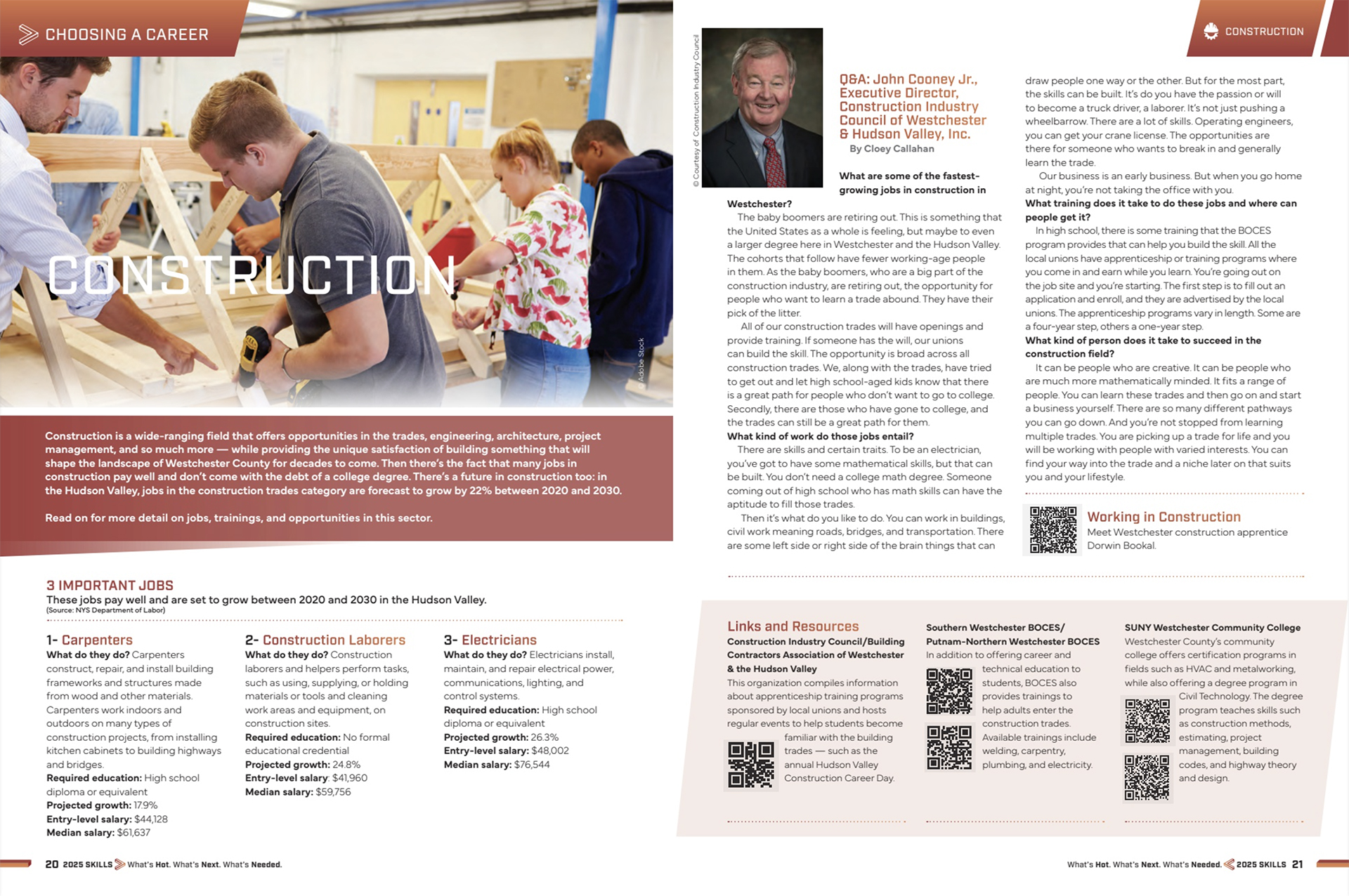 A sample spread for Skills Magazine. Headline reads 